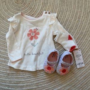 Carters top, socks and shoes